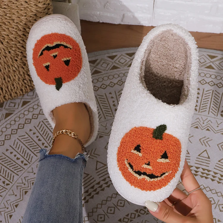 Women Slippers Smile Pumpkin