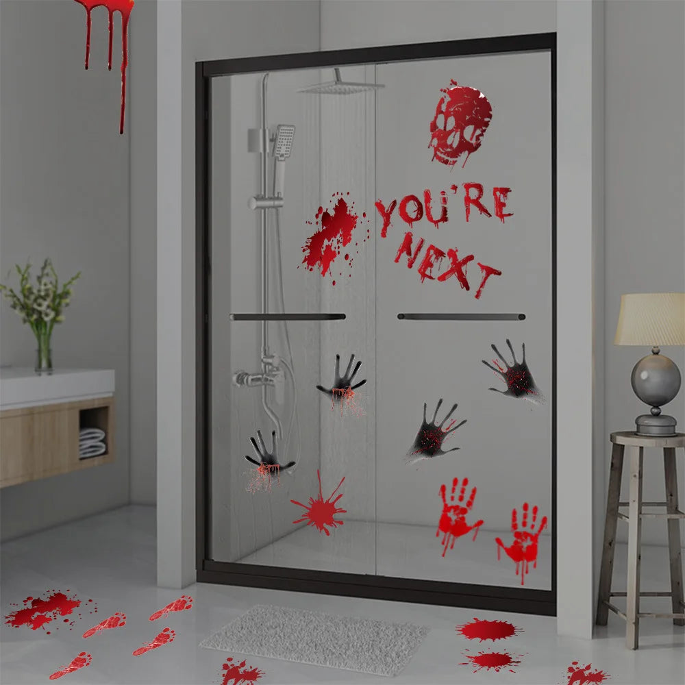 Wall Bloody Handprint Stickers Halloween