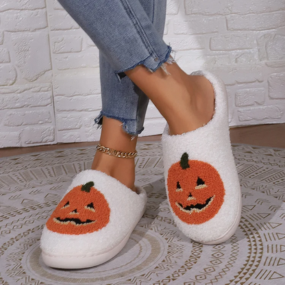 Women Slippers Smile Pumpkin