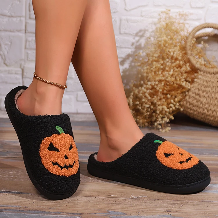 Women Slippers Smile Pumpkin