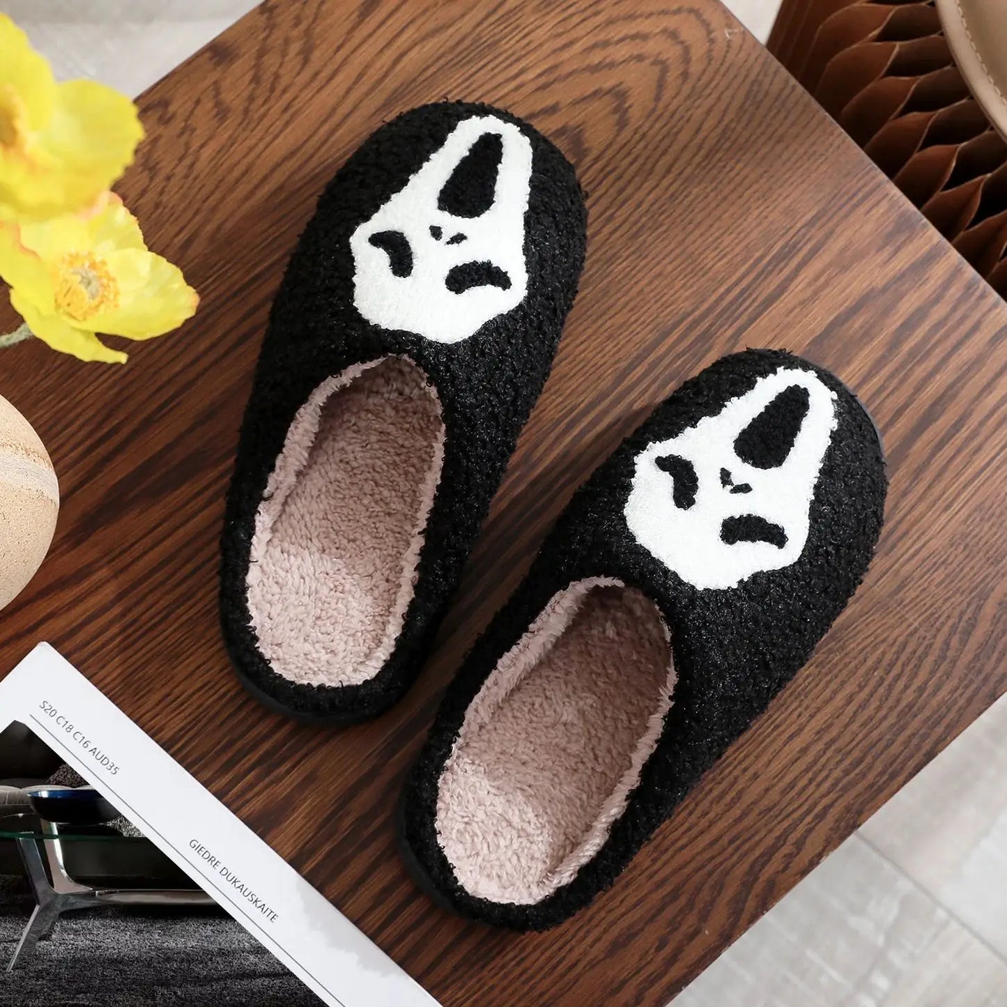 Halloween Slippers Smile Pumpkin