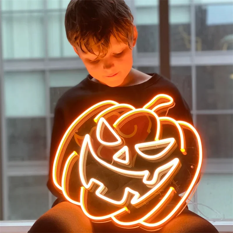 Pumpkin Neon Sign Decor